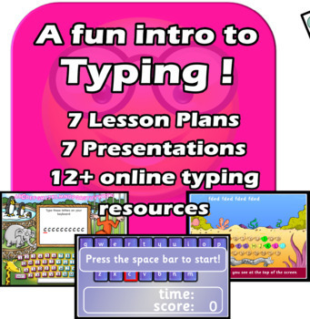 Preview of Fun intro to typing - 7 lessons computer tech elementary unit - 2023 - STEM