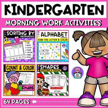 Preview of Fun kindergarten Morning Work Activities - Bundle