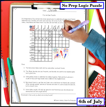 4th of July Worksheet by Catch My Products | Teachers Pay Teachers