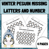 Fun winter activities missing letters A-Z  & missing numbe
