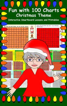 Preview of Fun with 100 Charts Christmas Theme Smartboard Lessons and Printables