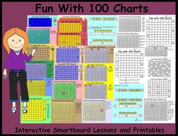 Preview of Fun with 100 Charts: Interactive Smartboard Lessons and Printables