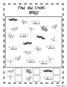 Fun with Bugs! Find and Count, Count and Color, Following Directions