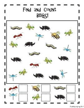 Fun with Bugs! Find and Count, Count and Color, Following Directions