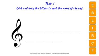 Preview of Fun with Clefs | Treble & Bass Clef | Google Slide Worksheet