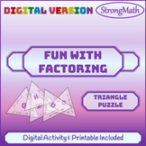 Fun with Factoring Triangle Puzzle Activity - Printable & Digital