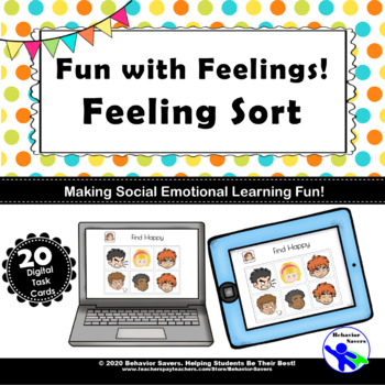 Preview of Fun with Feelings: Feeling Sort *Distance Learning* Boom Cards