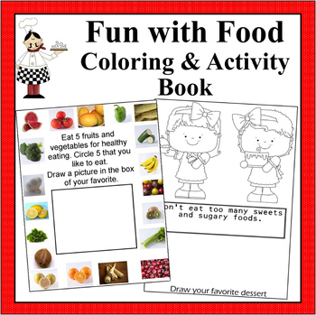 Preview of Fun with Food Coloring and Activity Book-Food Theme Cooking Printables