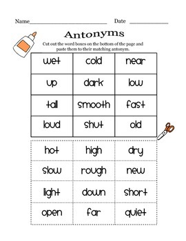 Synonym Match-Up {Matching Cut and Paste}  Synonyms and antonyms, Teaching  writing, Teaching language arts