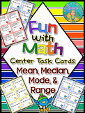 Fun with Math Center Task Cards Mean Median Mode and Range