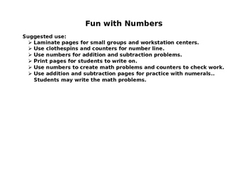 Preview of Fun with Numbers - Pre K, K, 1st, and 2nd Grades