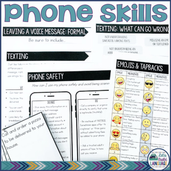 Preview of Phone Skills: Life Skills | Social Skills Unit