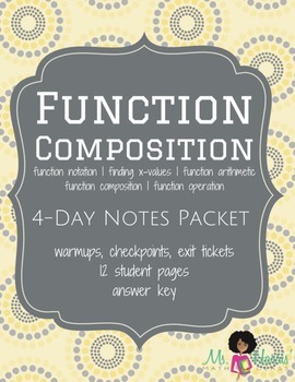 Preview of Function Composition Student Notes Packet