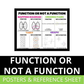 Preview of Function / Not a Function Posters and Reference Sheet