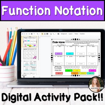 Preview of Function Notation Digital Activity FREE