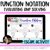 Function Notation Digital Escape Activity