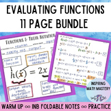 Function Notation & Evaluating Functions INB Notes & Pract