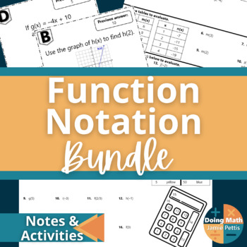 Preview of Function Notation Foldable Notes & Activity Bundle