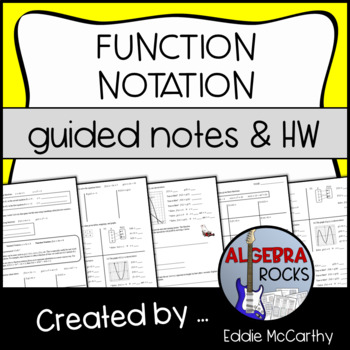 Preview of Function Notation - Guided Notes and Homework over Evaluating Functions
