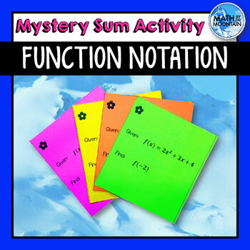 Preview of Function Notation Activity - Mystery Sum Group Challenge