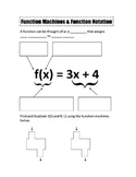 Function Notation Notes and Worksheet