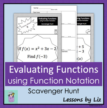 Preview of Function Notation Scavenger Hunt
