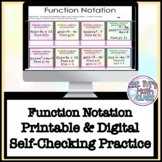 Function Notation Self Checking Activity Digital & Printable