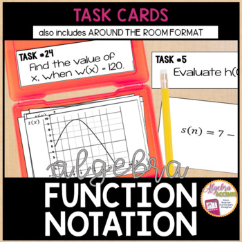 Preview of Function Notation Task Cards