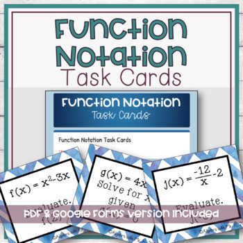 Preview of Function Notation Task Cards | Digital Resource