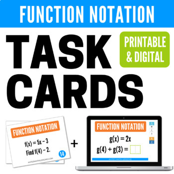 Preview of Function Notation Task Cards and Digital Boom Cards™