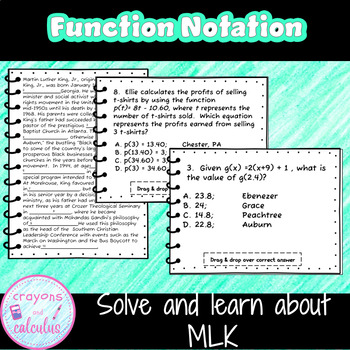 Preview of Function Notation and MLK