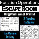 Function Operations Activity: Algebra Escape Room Math Bre