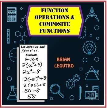 Preview of Function Operations & Composite Functions (Notes, WS, Bonus Quiz w/ Answer Key)