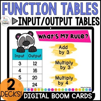 Preview of Input Output Tables Function Tables 3rd Grade Math Boom Cards