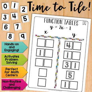 Preview of Function Tables Math Centers Math Tiles