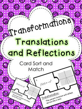 Preview of Function Transformations Card Sort and Match Puzzle Activity