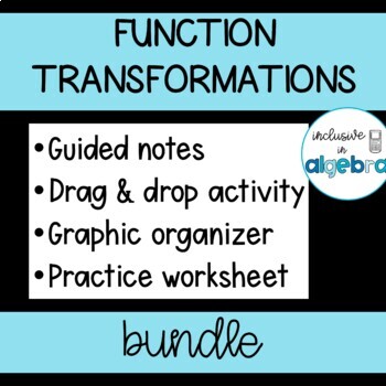 Preview of Function Transformations Notes Activity Graphic Organizer Bundle