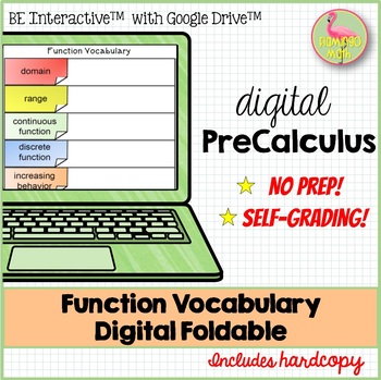 Preview of Function Vocabulary Digital Foldable for Google Slides™ Distance Learning