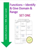 Function Worksheet and Sort Activity - Identify Functions and give D & R