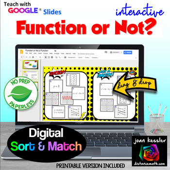 Preview of Function or Not a Function Digital Sort plus Print version