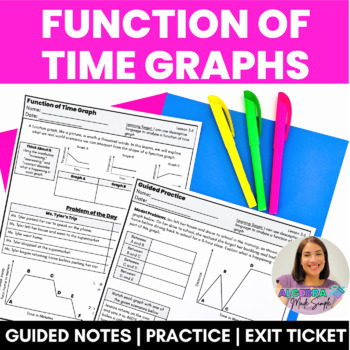 Preview of Function of Distance Time Graphs Guided Notes Practice Exit Ticket Worksheet