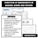 Function of Ingredients in Baking: Slides and Review | Cul