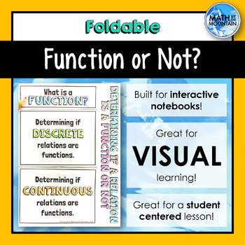 Preview of Function or Not? Determing if relations are functions FOLDABLE