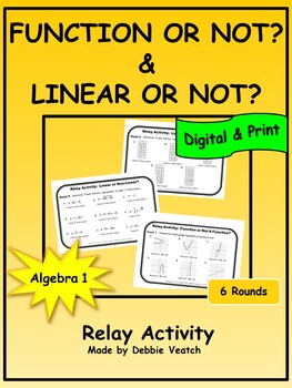 Preview of Function or Not & Linear or Non-Linear Relay Algebra 1 | Digital