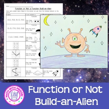 Preview of Function or Not a Function Build an Alien Drawing/Coloring