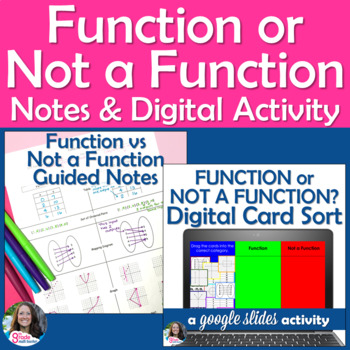 Preview of Function or Not a Function Guided Notes and Digital Card Sort Activity