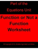 Function or Not a Function Worksheet - My Most Bought Reso
