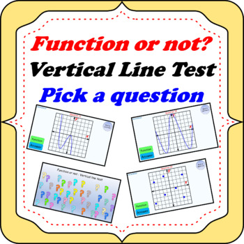 Preview of Function or not? Vertical line test. Powerpoint game "Pick a question".