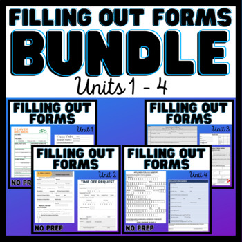 Preview of Functional Academics - Filling Out Forms BUNDLE - Life Skills