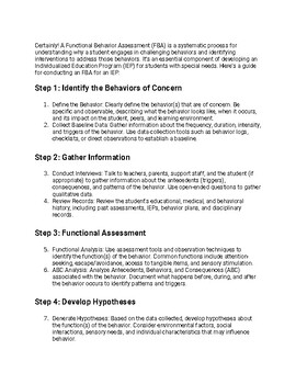 Preview of Functional Behavior Assessment (FBA) guide